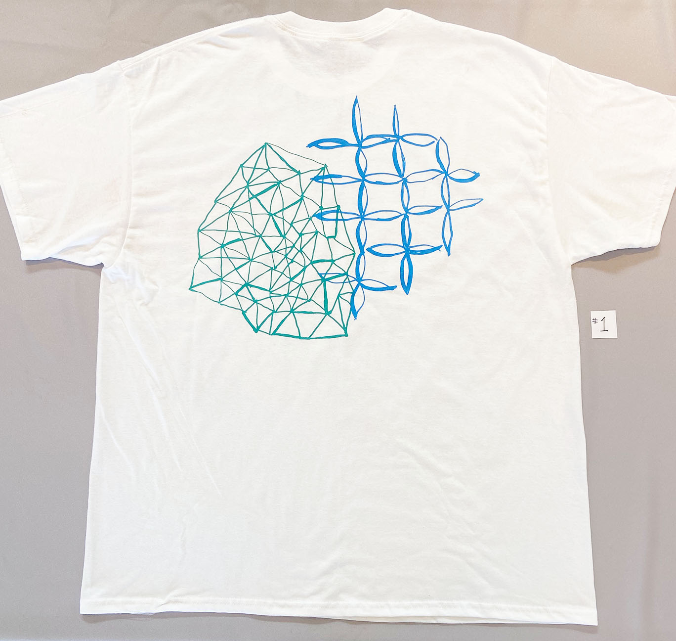 White Screenprinted T-shirt #1, size XL - Image 2