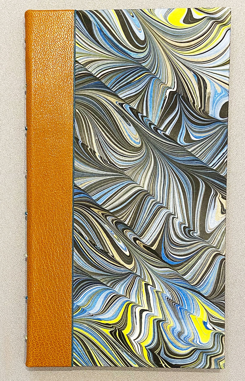 Leather spine with marbled cover, Blank Book #6