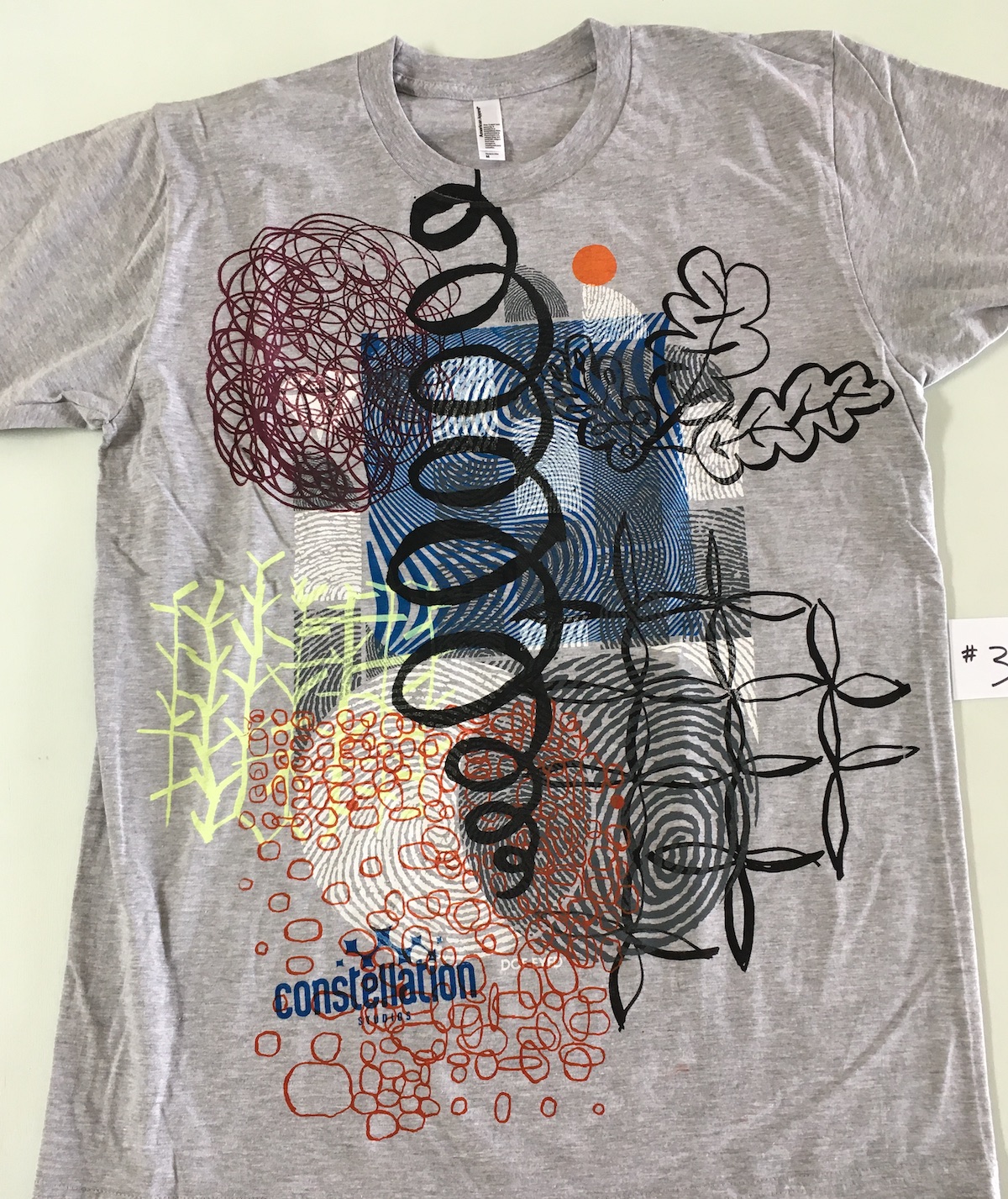 Grey Screenprinted T-Shirt #3, size Medium